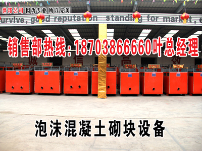 北京世邦泡沫混凝土砖机设备销量好，技术 ，售后服务好 L