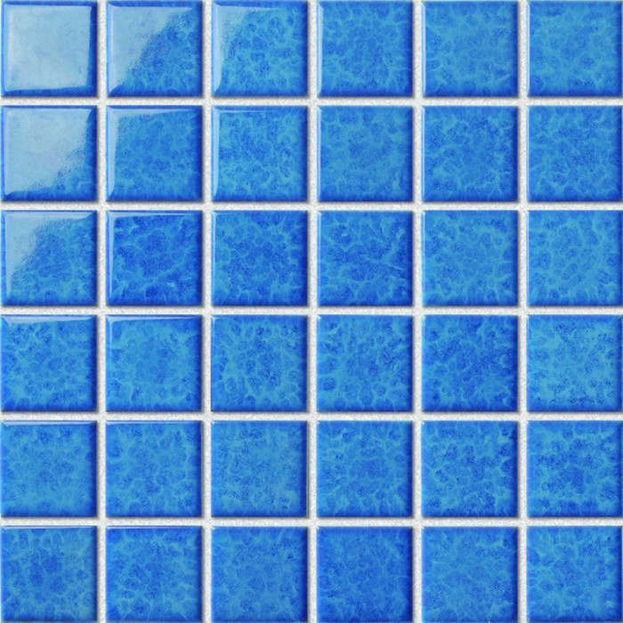 游泳池马赛克 厂家直销批发 蓝色釉面 海洋色 48x48mm